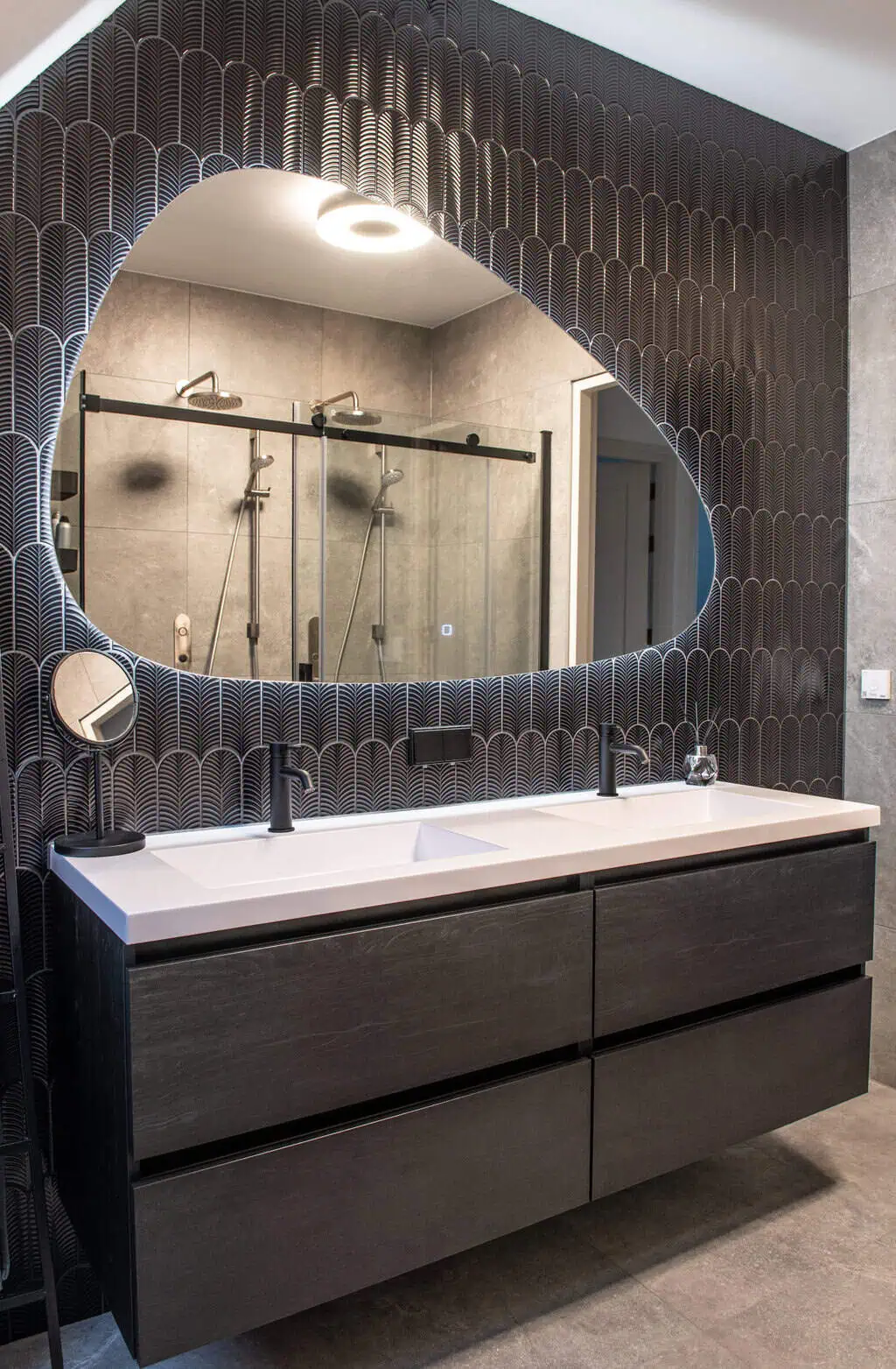 Zwart Groen Marmer Rond